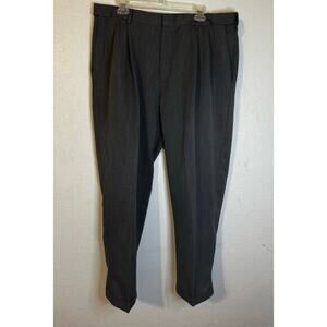 Haggar Men's Pleated Dress Pants Size 38W 30 L Dark Gray‎